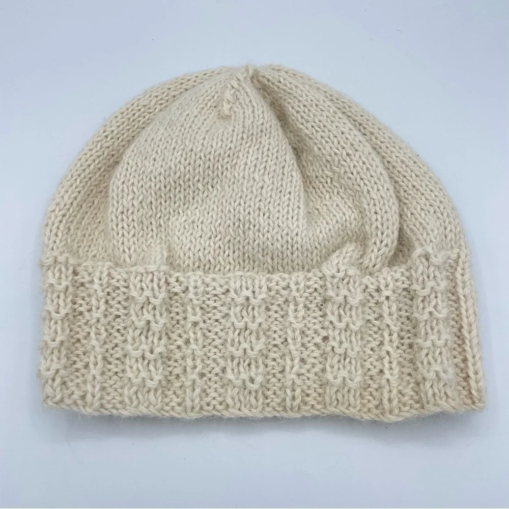 Peruvian Alpaca Knit Hat Cap OS Ivory/Natural